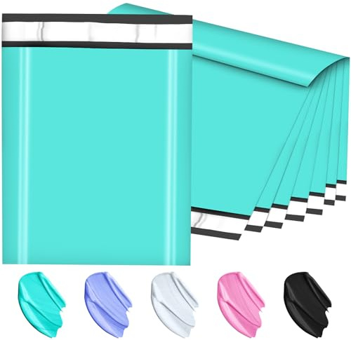 JollyTrip Poly Mailers 14.5x19, Large Shipping Bags 100 Pack, Poly Bags For Shipping with Self Seal Adhesive, Waterproof and Tear-Proof Mailing Envelopes for Small Business (Teal）