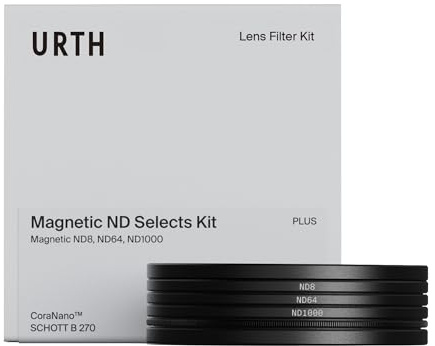 Urth 77 mm Magnetisches 3-in-1 ND Selects Filterkit (Plus) | Neutraldichte ND8, ND64, ND1000, 20-lagig nanobeschichtetes HD-Optikglas, ultraflache Kamerafilter mit 2 Kappen