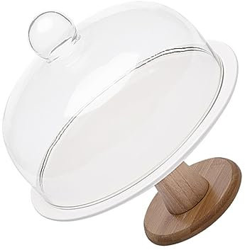 BESTonZON Support à Gâteau avec Couvercle Transparent Plateau De Présentation Multifonctionnel pour Desserts Et Fruits pour Mariages Anniversaires Et Réunions Familiales