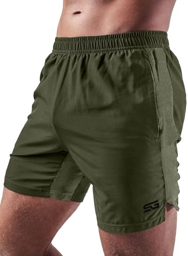 Satire Gym - Pantalones Cortos de Deporte para Hombre con Bolsillos - | Pantalones cortos deportivos para hombre como pantalones de correr (running, culturismo, fitness)