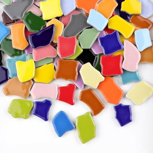 Piastrelle per mosaico irregolari in ceramica, 500 g, 2-4 cm, per fai da te, mosaico, artigianato, hobby, arte, decorazione da parete della casa (colori misti)