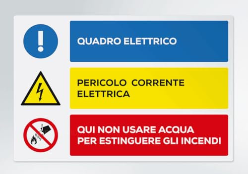GLOBAL CARTELLO SEGNALETICO - Quadro elettrico, pericolo - Segnale Adesivo Extra Resistente, Pannello in Forex, Pannello In Alluminio (Adesivo, 10x15 cm)