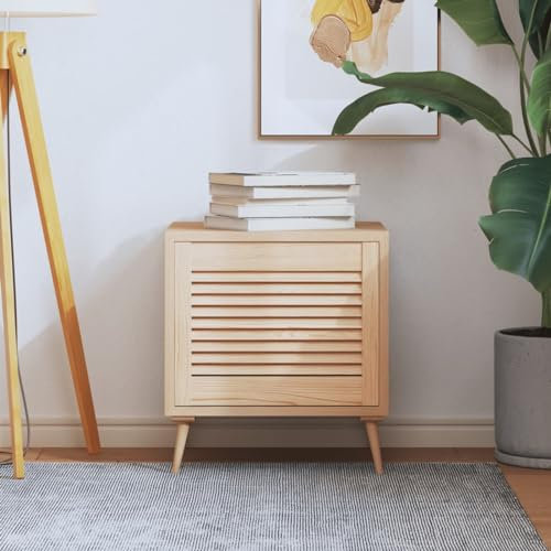 Homgoday Anta con Design a Lamelle 39,5x49,4 cm in Legno di Pino, Ante per Armadio a Muro Persiana da Interni, Ante in Legno, Ante per Armadio da Cucina