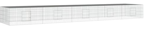 FOZICV Kaninchenkäfig im Freien 5 Paneele 541x109x54 cm Verzinktes Eisen Langlebiges Material Drahtrahmens Hasenstall Belüftet Kaninchengehege Geräumig Bereitstellung von Ausreichend Platz