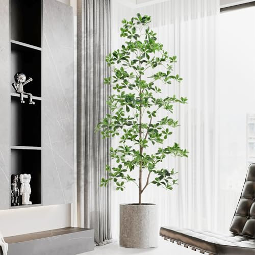 Keeplush Künstlicher Olivenbaum 210cm, Künstliche Pflanzen Groß Olivenbaum Künstlich mit 1260 Blättern, Kunstbaum wie echt für Wohnzimmer, Schlafzimmer Drinnen Dekoration