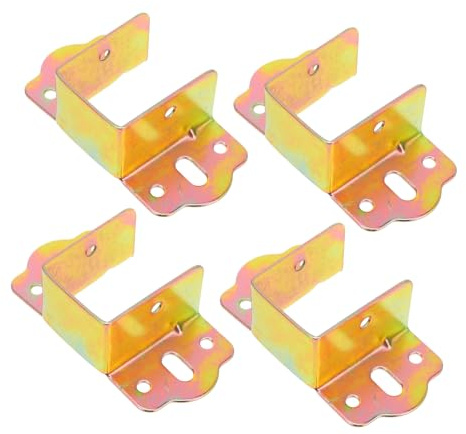WOONEKY 4piezas Soporte De Cama Accesorios De Conexión De Metal Bisagras y Ganchos Para Rieles De Cama Reemplazo De Herrajes Para Muebles