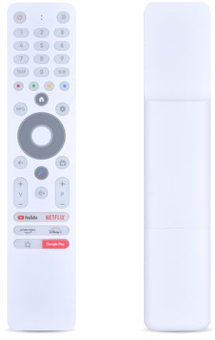 Replacement Voice Remote Control for Thomson HD TV Smart Android TV, Compatible with 24HA2S13C, 32HA2S13C, 40FA2S13, 43QA2S13, 75QA2S13, 32HA2S14UK White