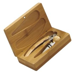 Brandani 52917 Set Degustazione Vino 2 Pezzi con Cofanetto in Bamboo – Elegante Accessorio per Appassionati di Vino