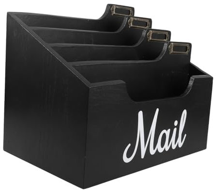 STOBOK Eleganter Briefsortierer Aus Holz Für Schreibtisch Büro Dekoration Briefhalter Papieraufbewahrung Kindersicher