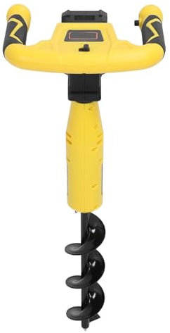 Mixtric Scavabuche Elettrico Senza Fili, Scavabuche Elettrico, Scavabuche A Trivella, per Recinti, Terreni Agricoli E Giardini,Giallo