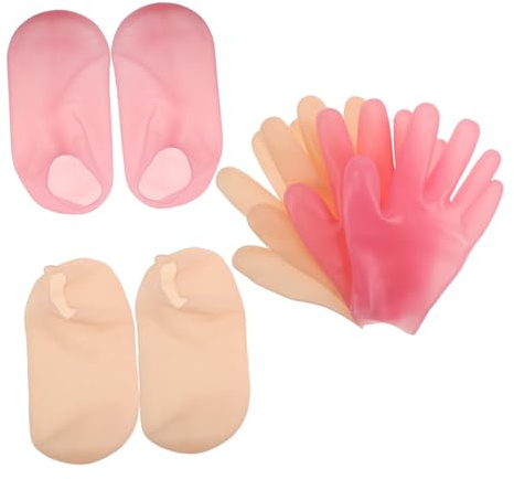 Genérico 1 Juego Máscara De Pie Calcetines Hidratantes Mujer Para Pies Secos y Agrietados. Calcetines De Spa Para Pelar Los Pies Máscara De Mano Gel De Sílice