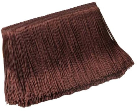 Blausky 10 cm x 5 m bred tofs fransad kant dansfransar sidenfransar fransar dekorationsband fransband fransar bård band för sömnad, för latinsk klänning underkläder gardiner, brun