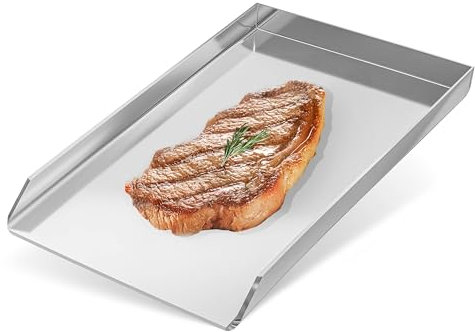 Yourkon Plancha 34 x 48 x 4 cm Edelstahl V2A 4mm Stark Edelstahl Grillplatte passend für Genesis II & Broil King Imperial/Regal