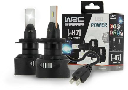 WRC 007551 2 LED-lampor H7 12 V/24 V 19 W, kraftfull billampa