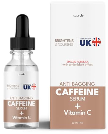 Caffeine Serum - Anti Aging Eye Bag Serum + Vitamin C 5%, Anti Bagging, Anti Wrinkle Serums with Antioxidant Effect - Brightens & Nourishes (30ml)