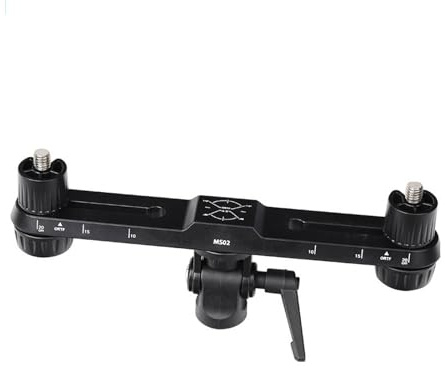 MS02 Stereo Microphone Bracket With Twin Mic Holder And Adjustable Boom Stand For Professional Auditory Work