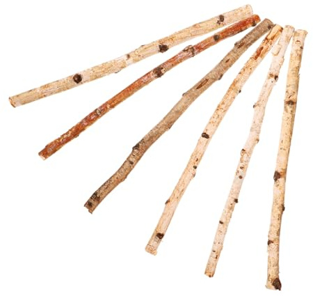 HIAKDOFT 6 Stück Teiliges Natürliche Holzstäbchen Bastelholz Äste Zweige Deko DIY Handwerk Holzstäbe ohne Lack Lang Rustikale Naturholzstäbe für Kreative Bastelprojekte