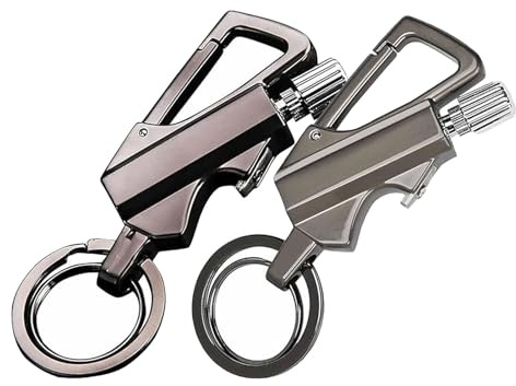 Metall Evighetständsticka Utan Bensin, Multiverktygständare Hängsmycke Nyckelring, Permanent Tändsticka och Oändlighetsfunktion, Bärbar Multifunktionell Tändare(Black+sliver)