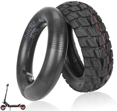 255x80 Außen-und Innen Reifen für Kukirin G2 Max,Kukirin G2 Master,Kukirin G3 Pro Elektroroller, 255x80 Standardreifen + 10x2,5 Schlauch mit 90° Gebogenem Ventil, Ersatzreifen mit Schlauch (1 Satz)