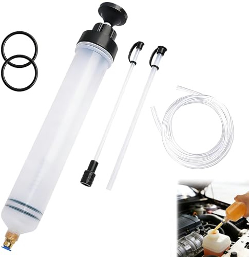 Spetsbst Ölabsaugpumpe 500ml Ölabsaugspritze mit 1m Schlauch | für Motor Kfz-Bremsflüssigkeit Kühlmittel Ölabsauger Umfüllpumpe Getriebeöle