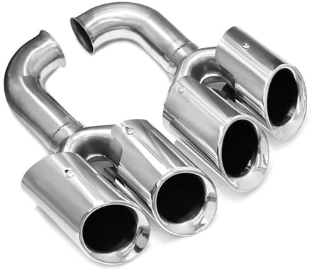 Terminali di scarico Per Cayenne 2011-2014, modifica dello scarico, ugello terminale marmitta in acciaio inossidabile 304 Silenziatore di scarico(Silver B Long)
