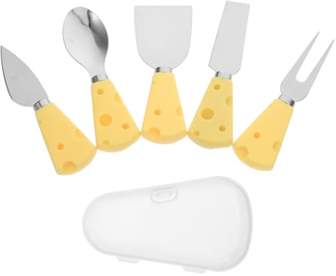TOBBOMEY Set da 6 Coltelli per Formaggio e Burro in Acciaio Inox con Spatole da Burro, Coltelli per Panini e Forchetta, Utensili da Portata per Salumi, per Colazioni e Aperitivi