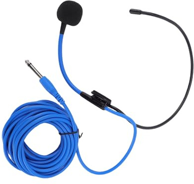 Microfono con Cuffia da 6,35 Mm Asta Cablata Regolabile per Amplificatore Vocale Canto Presentazione Didattica, Leggero per Conduttori TV, Docenti, Attori, 1 Confezione