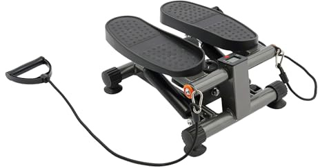 Stepper LCD Mini Stepper mit 2* Springseile, 33.5 * 41.5 * 19cm Stepper Für Zuhause Testsieger für Privathaushalte, Heimfitnessräume, Büros, Fitnessstudios