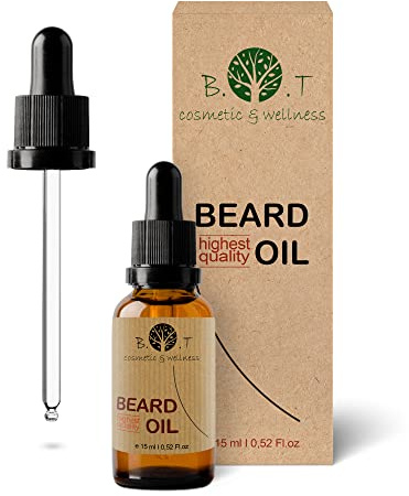 Huile à Barbe 3en1 | Accélérateur de Pousse avec Huile de Ricin | Hydratante et Réparatrice | Senteur Masculine Unique | Soin Complet pour Barbe et Peau 15 ml