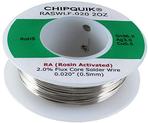 LF Fil à souder 96,5/3/0,5 étain/argent/cuivre activé par la colophane .020 56,7 g