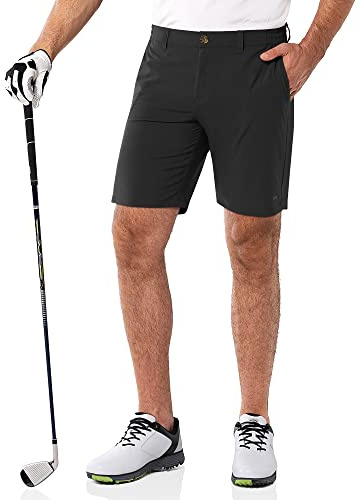 33,000ft Men's Golf Shorts 9 Lightweight Stretch Outdoor Shorts | UPF 50+, Breathable, 4 Pockets, with Tee Holders, Moisture Wicking, Casual Wear, for Golfing，Hiking, Camping