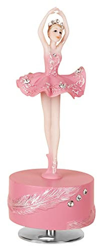 molchagar Ballerina Rotating Music Box Figurine,White and Pink Ballet Dancer Musical Box,Birthdaty for Girls Women Mom Daughter Granddaughter (Pink)