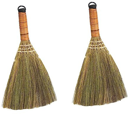 SOLUSTRE 2St Haushaltsstaubbesen Erfolg Ornament Mini-Strohbesen Ecke Kinderkleidung tragbarer Schreibtisch Reinigungsbesen Zimmerbesen Werkzeug Sofa Schaufel Holztisch Staubtuch Kleinkind