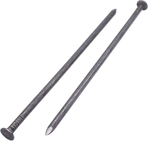 (Pack of 8) Carbon Steel 15/64 x 7-7/8 (6.0 x 200 mm) Construction Nails Flat Round Head Multi-Purpose Common Wire Nails Woodworking