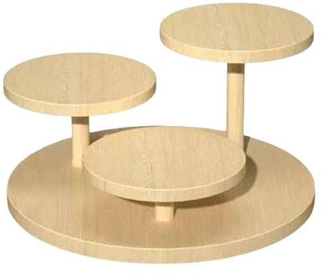 Présentoir à Gâteau de Bois, Présentoir à Desserts, Présentoir à Gâteaux à Plusieurs Niveaux, Plateau Décoratif à étages Support de Rangement pour Figurines Cosmétiques, Anniversaire, Fête, 3 couches
