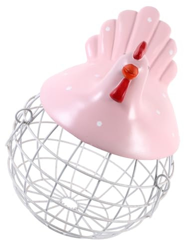 LABRIMP 1pezzi Cestino Per Uova Ferro Artistico Forma Di Gallina Contenitore Versatile Per Frutta e Uova Design Creativo Per Cucina Colore Casual
