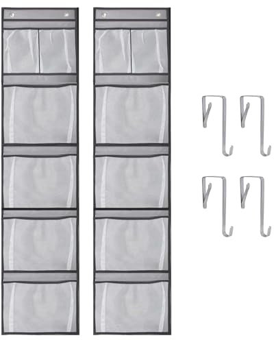 XDGBGFN 2 Stück Hängeregal Hängeorganizer mit 5 Netztaschen Hängeaufbewahrung Organizer für Tür Organizer Schlafzimmer Kinderzimmer Badezimmer Spielzeug Aufbewahrung