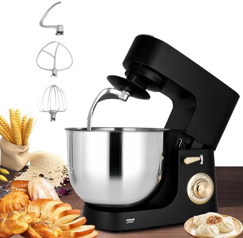 Kitchen Food Stand Mixer, 8L Food Mixers for Baking, 1800W Electric Kitchen Mixers with Stainless Steel Bowl, Dough Hook, Wire Whip & Beater, Mixers for Baking 8+P Speed,Splash Guard