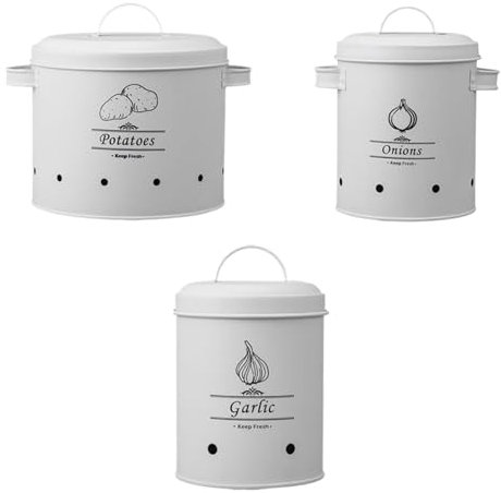 Dmuzsoih Contenitore per patate e cipolle | Barattoli da cucina per patate e cipolle – Vasi vintage da cucina per casa, bar, cucina