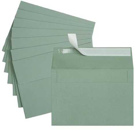 50 Stück Briefumschläge Maigrün, Din C6 Birkengrün (Grün), 16×10.8Cm Kuverts Ohne Fenster für Weihnachten, Edle Kuverts für Große Einladungen und Karten Zum Geburtstag Oder Hochzeit