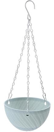 KESOTO Jardinière Suspendue Panier de Fleurs Pot Rond Support pour Plantes Corbeille de Jardin Dotée d'un Réservoir d'eau Convient pour Patios Porches et Mai, Bleu