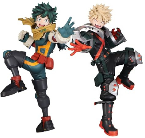 Xinchangda MHA Bakugou Katsuki/Midoriya Izuku Figur Anime Bakugou Katsuki Actionfigur Statue PVC Anime MHA Figurine Modell Sammlerstücke Tischdekorationen