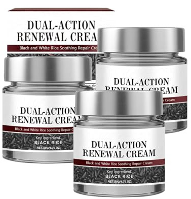 Dual-Action Renewal Cream – fuktkräm med svart ris och ris klänning, lugnande, reparerande och åtstramande kroppskräm, mycket effektiv dagkräm mot rynkor och fina linjer (3)