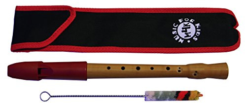 Sopranblockflöte für Anfänger aus Brinbaumholz und robustem Kunststoffkopf inkl. Tasche und Wischer (Made in Germany)