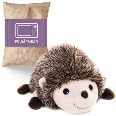 Habibi Plush Premium 1829 - Erizo con cojín de granos extraíble/bolsa de calor para microondas y horno