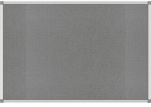 MAUL Pinnwand braun MAULstandard 90 x 120 cm Textil grau mit Alurahmen | Notizen sofort im Blick, sichere Nadelhaftung, hoch oder quer nutzbar, dezente Optik, einfache Wandmontage