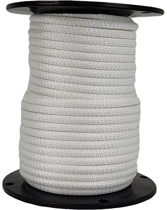 Fahnenmast-Seil aus Polyester, 1,6 cm (5/16 Zoll), 30 m Spule, Industriequalität, hohe UV- und Abriebfestigkeit, manipulationssicherer Stahlseilkern