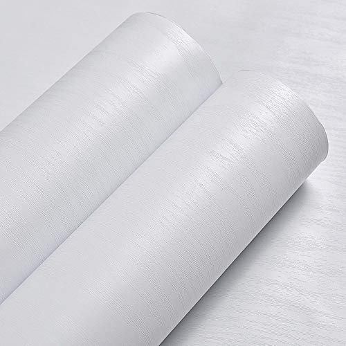 Hode Carta Adesiva per Mobili Legno Bianco 30X200cm, Pellicola Adesiva per Mobili, Rivestimento Carta da Parati Autoadesiva Effetto Legno, Vinilica Decorativa per Cucina