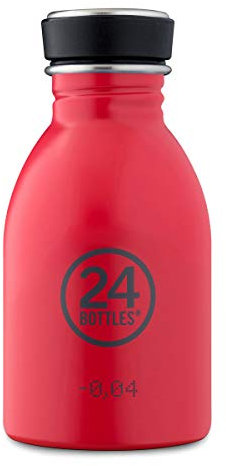 24Bottles Urban Bottle - Borraccia 250 ml Acciaio Inox, Bottiglia con Tappo 100% Ermetico Ultraleggera, Borraccia Palestra senza BPA, Borracce Ecologiche Design Italiano [NON Termica], Hot Red