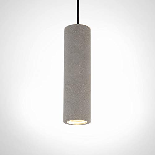 Paco Home Luminaria Suspendida, GU10, Lámpara Para Salón, Comedor Y Cocina De Altura Ajustable, Color: Hormigón-piedra-gris, Bombilla: Sin bombillas
